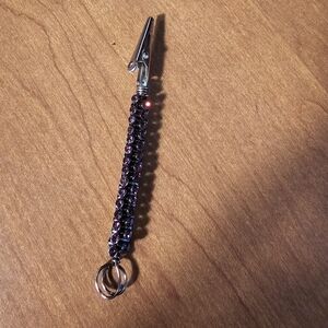 Multifunctional Clip With Purple Beads
